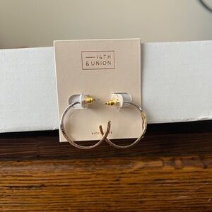 Nordstrom 14th & Union Mixed Metal Hoop Earrings